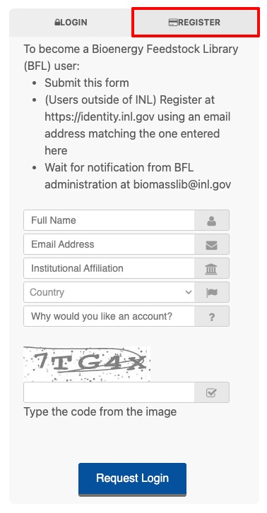 screenshot of library registration form fields